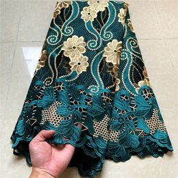 Tissu et couture Tissu africain nigérian en dentelle de Tulle français de haute qualité, pour couture de robe brodée, Voile de soie au lait, fête de mariage, 5 mètres, 231027