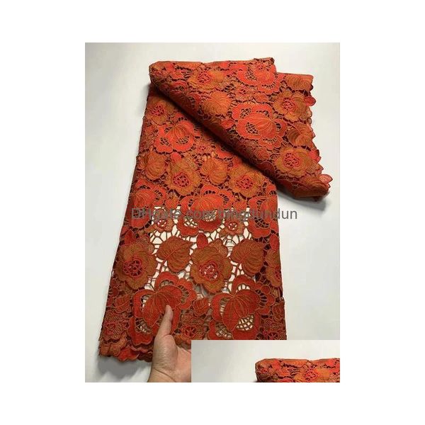 Tela y costura de cordón de alta calidad encaje nigeriano Francia suiza Voile africano Guipure for Dress Party 231213 Drop entrega dha8i