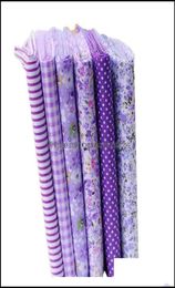 Tissu et couture des textiles de maison jardin 6pcs tissu de coton violet bricolage décor fait à la main