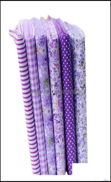 Tissu et couture des textiles de maison jardin 6pcs tissu de coton violet bricolage décor fait à la main