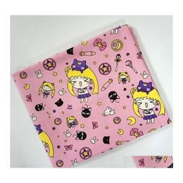 Tissu Et Couture Japon Dessin Animé Sailor Moon Luna Handmadework Coton Toile Sac Oreiller Diy Nappe Rideau Canapé 91Cm145Cm T200810 Dh8Iv