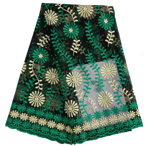 Tecido e costura Kalume tecidos de renda africana com cristal 2024 material de alta qualidade tule francês 5 jardas para vestido f3136 231201