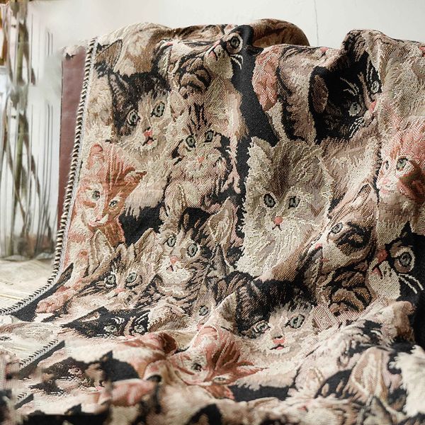 Tissu et couture petit chat Jacquard épais printemps automne vêtements pour femmes faisant canapé Textile de maison 50cm x 149cm 230727