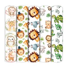 Stoff Tier Löwe Koala Druck Polyester Baumwollstoff für Korallenstoff Polsterstoff Stickerei Stoff DIY handgefertigtes Material 1yc24602 P230506