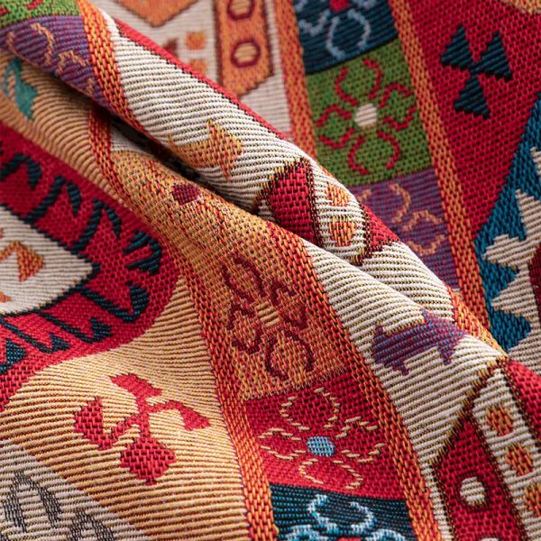 Tela de estilo étnico bohemio, tela Jacquard, patrón teñido de hilo geométrico para accesorios de costura, decoración del hogar, textil por medio metro