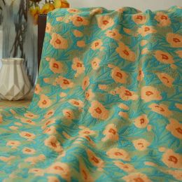 Tissu classique fleur exquis fil teint tissu jacquard femmes printemps été doux robe sac tissu à coudre décoratif 50 cm x 140 cm