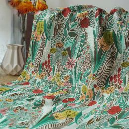 Tissu classique fleur plante fil teint tissu jacquard style pastoral robe pour femme textile de maison tissu à coudre décoratif 50 cm x 160 cm