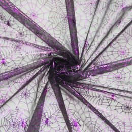Stof spinnenwebben spinnenprint organza stof glanzende glitter tule Halloween feestdecoratie DIY