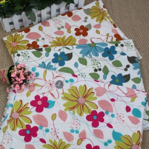 Tela de algodón y lino PASTORAL rosa azul marrón gran textil estampado floral para bricolaje hecho a mano mantel cortinas blusa telas de vestir