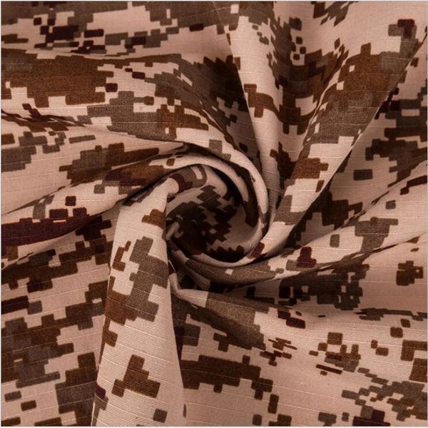 Tela de algodón de algodón, tela de camuflaje desierto entrenamiento especial ropa deportiva militar, tela de camuflaje casual