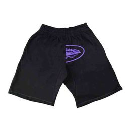 Tissu Croisière Imprimé Taille Élastique Short De Sport Hommes Vintage Punk Casual Taille Haute Streetwear Short Lâche Y2k Bas Gothique Unisexe 0909H