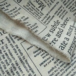 Tissu en tissu bricolage!Vintage 150x100cm Rétros en tissu de lin journal de la lettre d'anglais