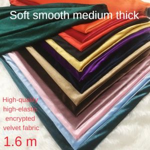 Stof elastische fluwelen stof per meter voor kleding gordijnen tafelkleed decoratief doe-het-naaien hoogwaardige effen draperie gecodeerd rood