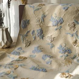 Tissu Jacquard teint en fil de soie doré gaufré, 50cm x 140cm, tissu à fleurs pour robe de femme, chemise, sac à bagages, bricolage, tissu à coudre