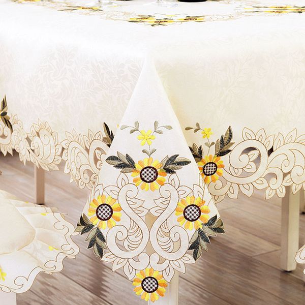 Nappe de table brodée en tissu de style européen, nappe de table