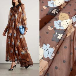 Fabric Show Fashion Shunyu Crepe imprimé tissu robe de femme Xi'an Garden Store Fabric de bricolage pour vêtements de haute qualité matériaux