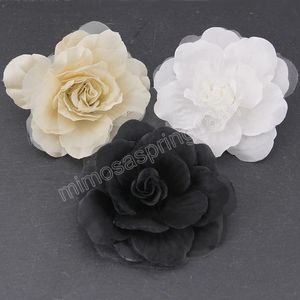 Broches de flores de tela para mujer y niña, alfileres de solapa para camisa, broche de flor rosa para boda, alfileres, ramillete para vestido, accesorio de ropa