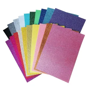 Tissu de glitter artisanat feuilles de tissu avec un choix de 20 couleurs 20x30cm 10pcs / pack pour les décorations de vacances de fête