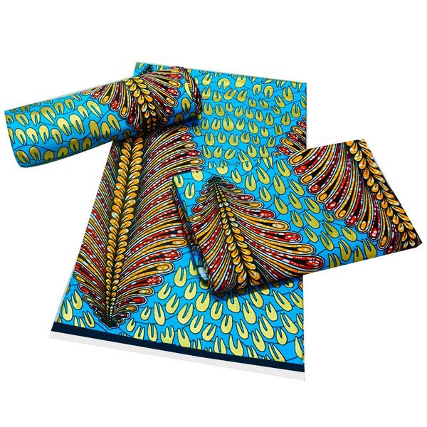 Tela con estampado dorado, nueva moda africana, Anakra, 100% algodón, tela de cera africana, tela nigeriana de cera Real de Ghana, taparrabos artesanal de 6 yardas