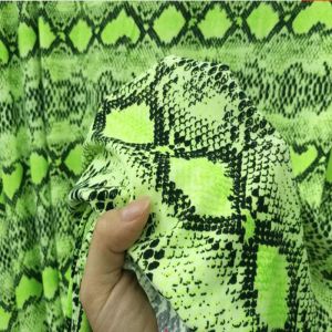 Tissu bon lait en soie spandex / coton Titume tricoté 4 voies extensible sexy serpent vert / léopard tissu tissu couture pantalon bricolage / chemise / robe