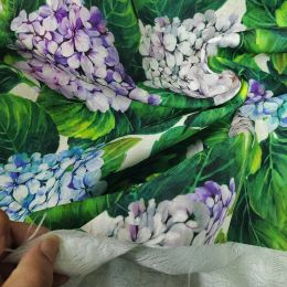 Tissu bon épaissi vif gaufré hortensia macrophylla tricot Jacquard tissu mémoire soie coton tissu couture bricolage costume vêtements