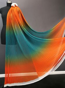 Stofgradiënt kleur geplooide mesh stof bij de meter, zachte plooi -stoffen voor naaimurk, doe -het -zelf -vorm achtergrond designer stoffen 2022