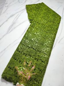 Tissu vert dentelle tissus vente chaude français dentelle perlée 2022 haute qualité suisse voile dentelle africaine dentelle tissu avec paillettes 5 mètres