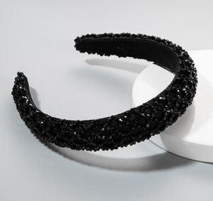 Fabric Handmade String Crystal Hair Band Vrouw elegant breedbrimmed ins verdikte spons hoofdband4002569