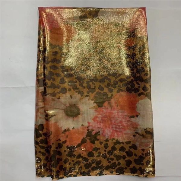 Tissu africain en soie douce, 5yards, offre spéciale, pour vêtement, impression soignée sur le matériau avec dentelle Voile suisse, LXE