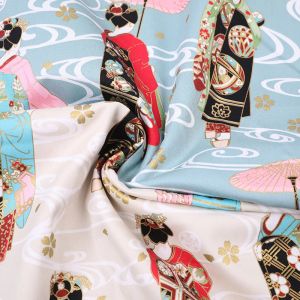 Tissu japonais Geisha Design motif tissu bronzant pour bricolage sac à coudre Kimono Cheongsam artisanat Quilting Patchwork matériel