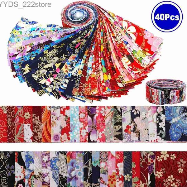 Tela Tiras japonesas Tela 100% algodón Dorado Impresión Cheongsam Paño para vestido Patchwork DIY Material textil para el hogar Artesanía 6.5 * 25 cm YQ231109