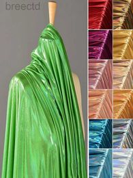 Tissu laser Symphonie brouillard or tissu mince brillant extensible brillant bronzing robe performance costume de danse fond tissu d240503