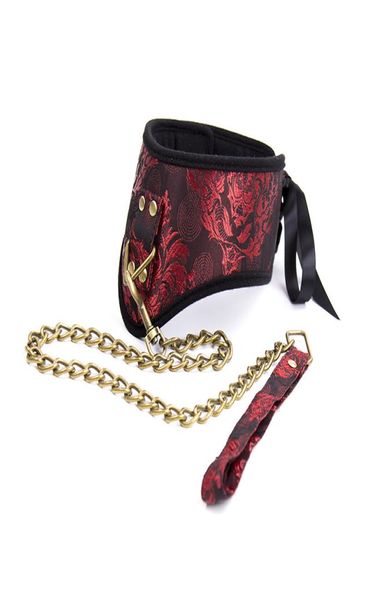 Fabric de chien en cuir collier d'esclaves Bondage de retenue ceinture dans les jeux pour adultes pour les couples produits sexuels érotiques fétiches flirter les jouets pour WOM7230249