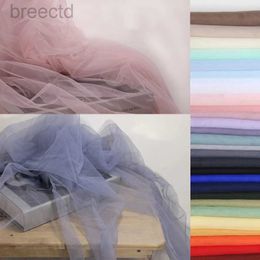 Tissu clair Gauze Fog Mesh Fabric Soft Delated Pure Color Lace Yarn pour bricolage Veil Veil Robe de mariée Fairy Tulle Décoration P156 D240503
