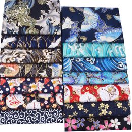Stof multicolor Japanese bronzen katoenen stof voor kimono diy patchwork doek naaimopbags materialen 230419