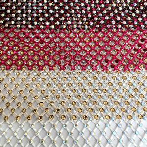 Fabric Multicolor Rhinestones Mesh Applique Trim Fabric With Rhinestones SS10 Crystal Sewing Trimming Strass Crystal Tape Net For DIY 230410