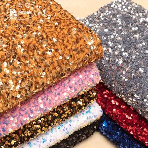 Tissu Multicolore Velours Stretch 3D Tissu 5mm Sequin Party Glitter Robe Tissu pour Couture 230419