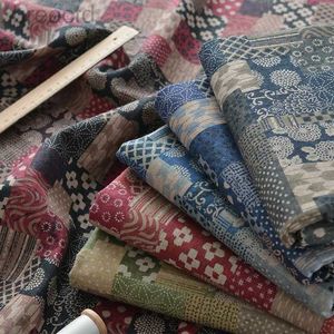 Tissu patchwork tissu coton et motif de couture en lin Zakka style bricolage fait à la main pour bricolage fait à la main par un demi-mètre D240503