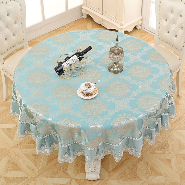 Nappe de pique-nique en tissu 70,8 pouces, nappe ronde, facile d'entretien, pour mariage ou fête, Jacquard damassé