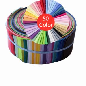Tissu de couleur pure couleur pure Type de coton tissu 9 * 40 9 * 80 9 * 120cm jelly rouleaux paquets de tissu bricolage