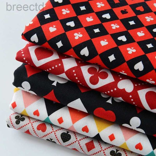 Tissu poker tissu Coton Printing Patchwork Softwork Textile Tissue maison maison DIY Tissu robe couture par demi-mètre D240503