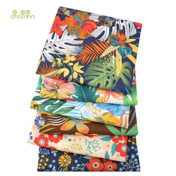Tissu Imprimé Uni Coton Tissu Tropical Rainforest DIY Couture Quilting Pour Bébé Enfants Robe Chemise Vêtements Popeline Matériel 230613
