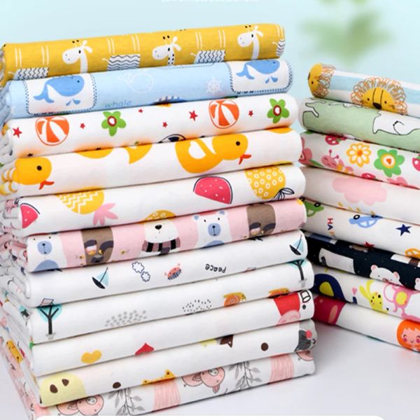 Tissu coton pur tissu en tricot une classe sans agent fluorescent Enfants Cartoon Imprimé pour coudre la litière de vêtements pour bébé par un demi-mètre