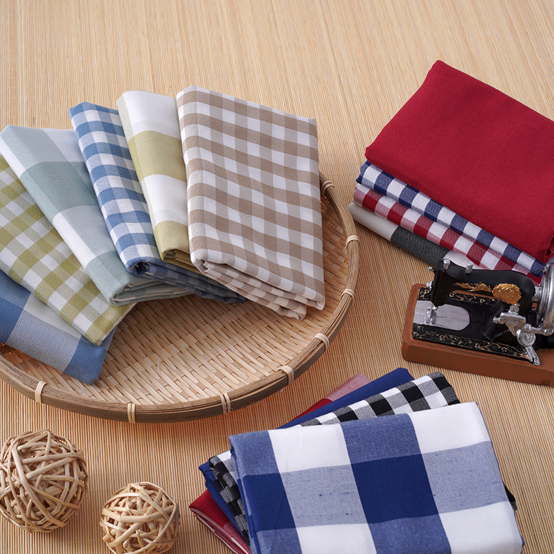Fabric pure linen Linens Fabric For Garment Craft Flower Pot Decoration And Tablecloth Pattern Size Can Be Customized Variety of colors solid color plaid