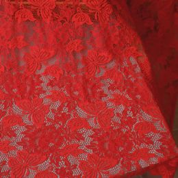 Tissu Tissu de gaze rouge en filet à motif papillon, tissu en filet pour robe, décoration de mariage, vêtements pour enfants, jupe, tissu en maille