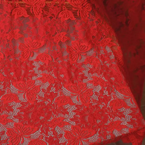 Tela de red roja, tela de gasa con patrón de mariposa, tela de red para vestido, decoración de boda, ropa para niños, material de falda, tela de malla