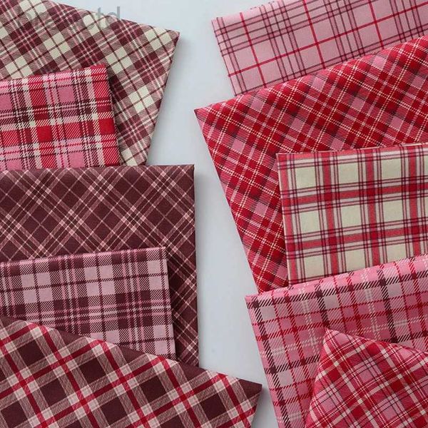 Tissu Red Plaid Digital Imprimé Cotton Fabric pour les robes de couture Sacs de chemises DIY CHEURS BY METTERS D240503