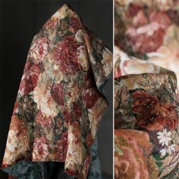 Stof retro literaire zonnebloem jacquard kunststoffen voor doe -het -zelf naaien tafelkleed kleding kleding achtergrond decor 50*150 cm patchwork stof