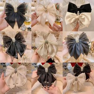Tissu strass cristal épingle à cheveux papillon arc pinces à cheveux pour les femmes mode mariage casque coréen accessoires de cheveux 240220