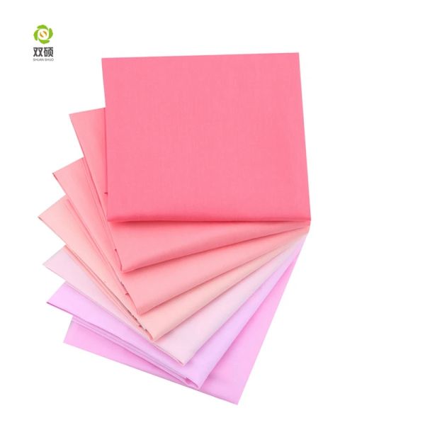 Tissu Shuanshuo 7 pièces ensemble de tissu en coton de couleur unie pour la couture, tissu mélangé carré paquet de coton couture Patchwork